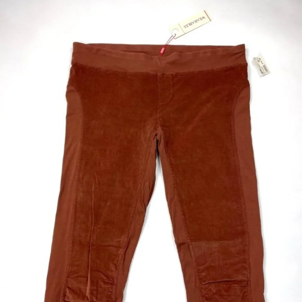 XCVI Cord OSLO Leggings Women XL‎ NWT Stretch Cotton Elastic Waistband Ruched